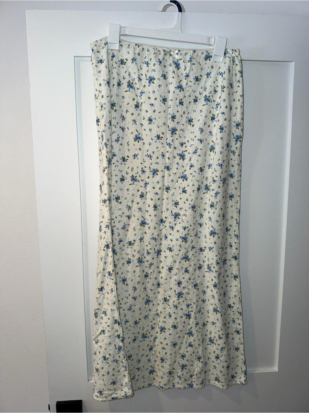 wild fable Cream Maxi Skirt with Blue Floral Print